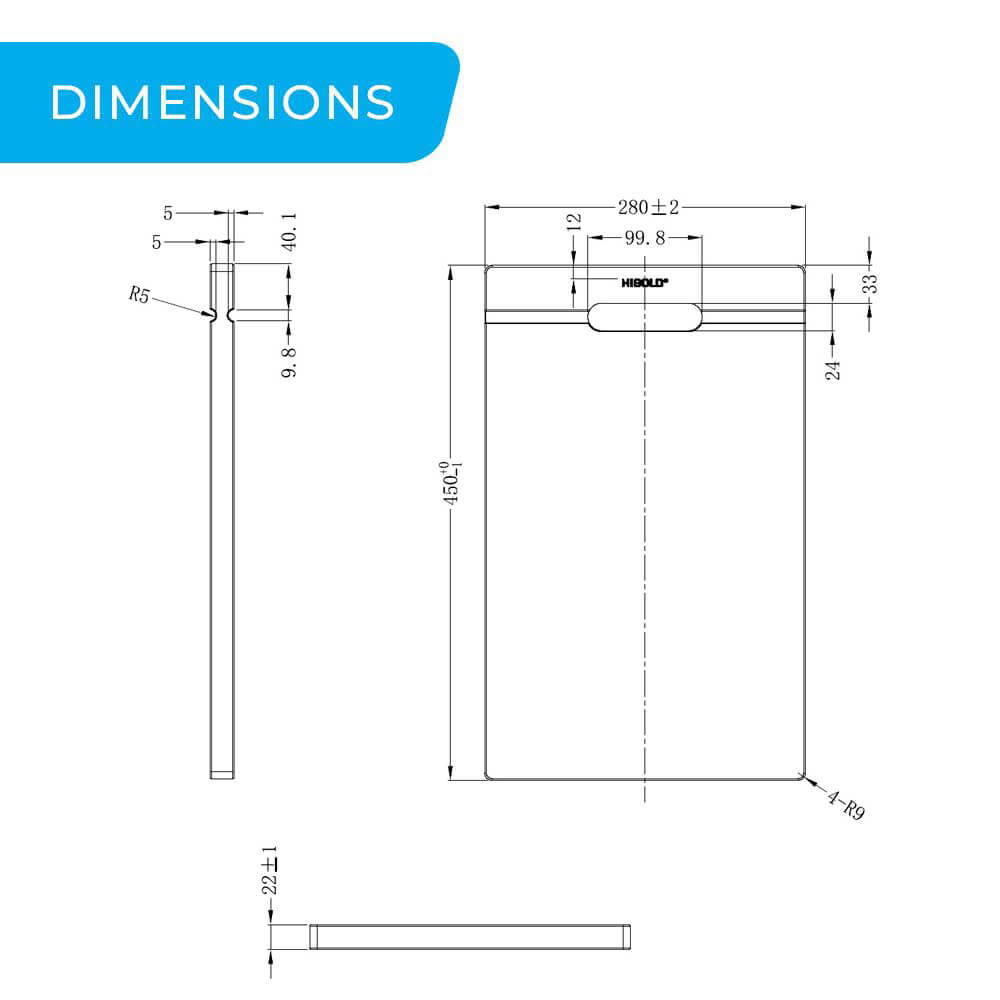 Higold 450mm sapele wood chopping board dimensions guide