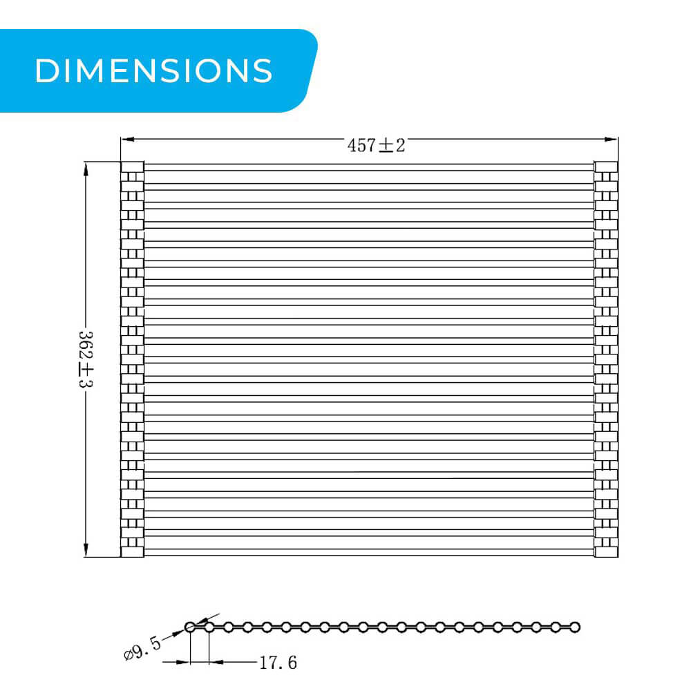 Higold 450mm stainless steel rollable drainer tray dimensions guide