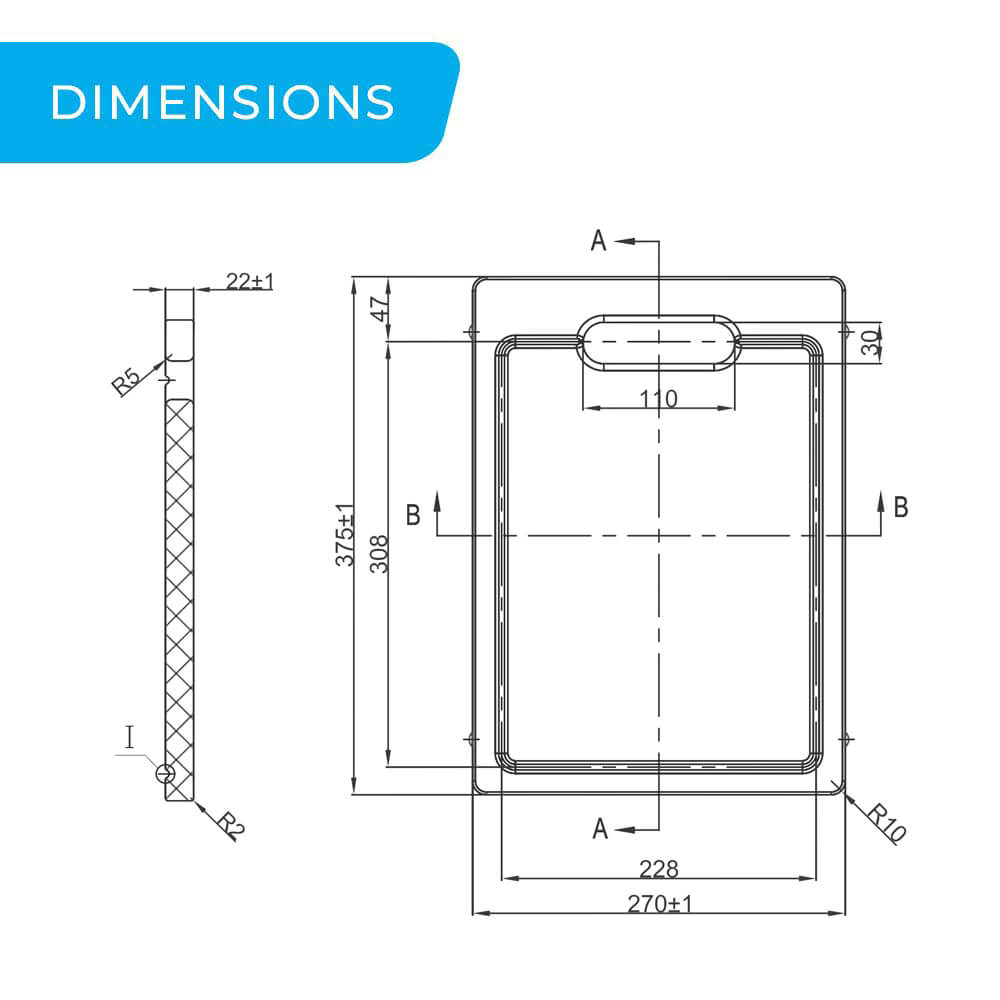 Higold 375mm sapele wood chopping board dimensions guide