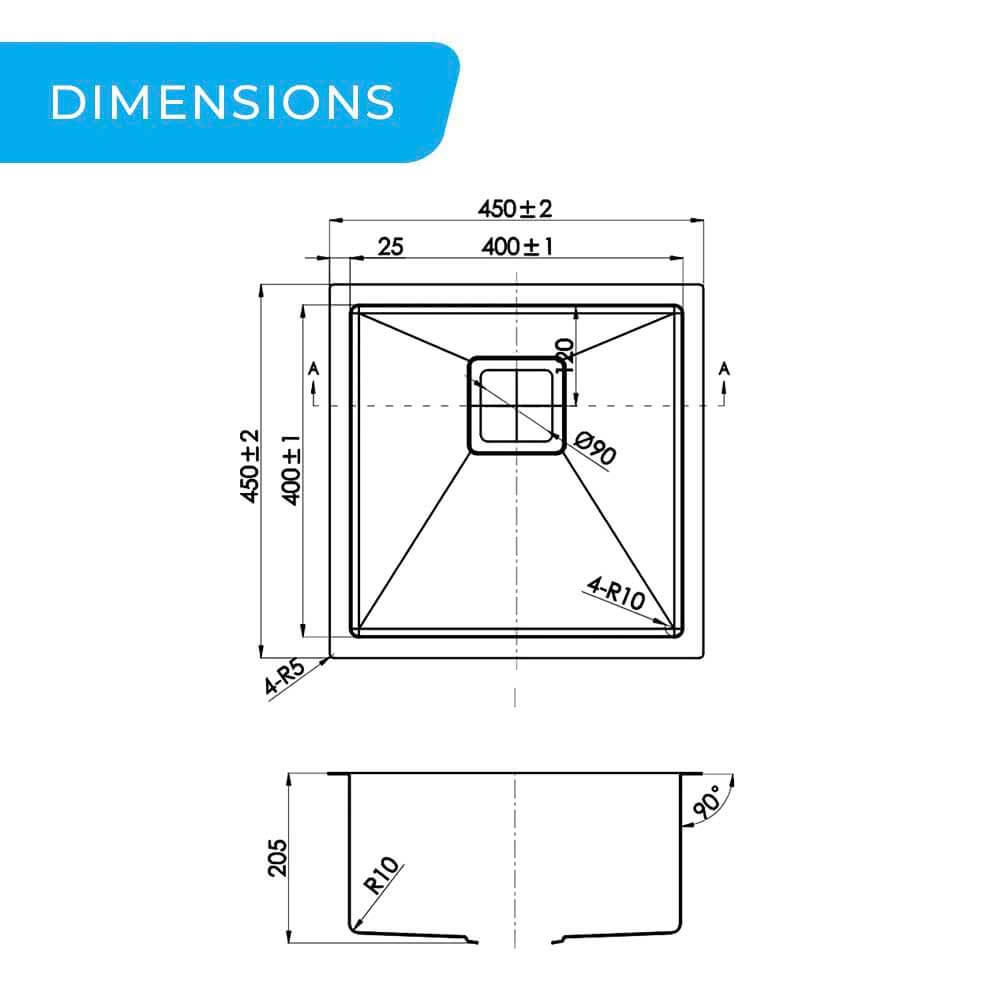 higold premium stainless steel square kitchen sink heavy duty