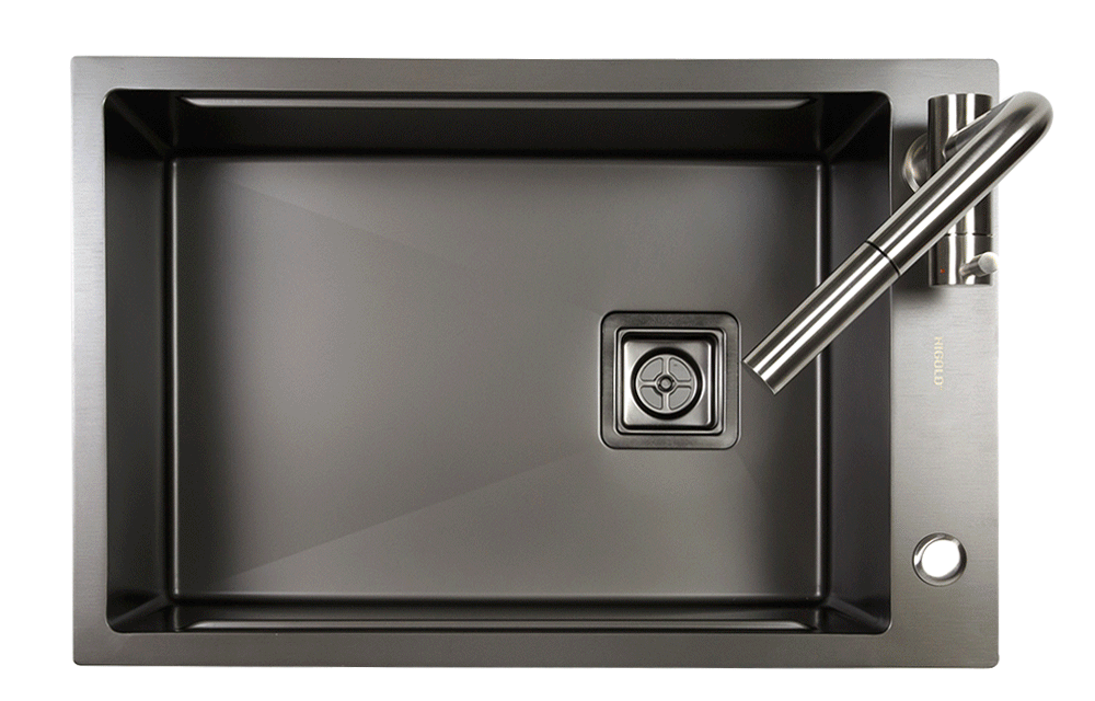 Higold side mounted single bowl workstation kitchen sink